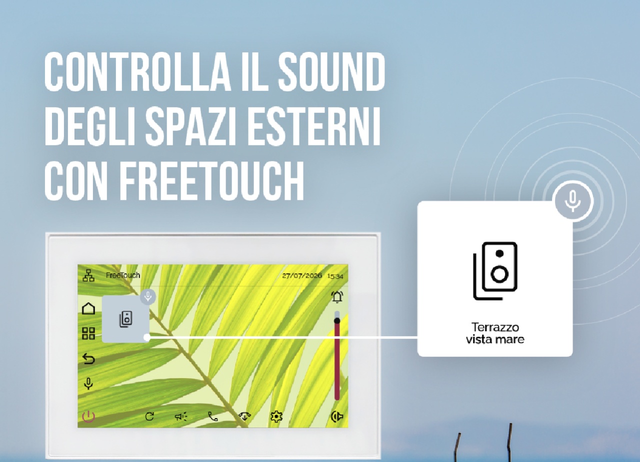 With  FREETOUCH your home’s outdoor sound takes centre stage.