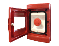 Emergency snap button on red box