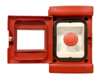 Emergency snap button on red box