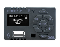 LIGHT variant of the multimedia audio device FREEMK3, all-in-one, stereo amplification, USB and Bluetooth integrated.