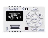 LIGHT variant of the multimedia audio device FREEMK3, all-in-one, stereo amplification, USB and Bluetooth integrated.