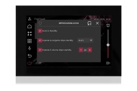 TOUCH version of audio multimedia device, for home automation integration, stereo amplifier, microphone, with integrated sources and player