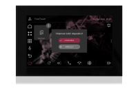 TOUCH version of audio multimedia device, for home automation integration, stereo amplifier, microphone, with integrated sources and player