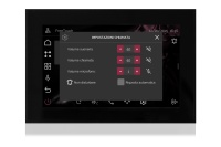 TOUCH version of audio multimedia device, for home automation integration, stereo amplifier, microphone, with integrated sources and player