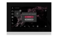 TOUCH version of audio multimedia device, for home automation integration, stereo amplifier, microphone, with integrated sources and player