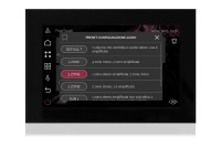 TOUCH version of audio multimedia device, for home automation integration, stereo amplifier, microphone, with integrated sources and player