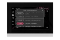 TOUCH version of audio multimedia device, for home automation integration, stereo amplifier, microphone, with integrated sources and player