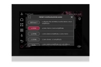 TOUCH version of audio multimedia device, for home automation integration, stereo amplifier, microphone, with integrated sources and player