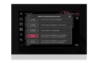 TOUCH version of audio multimedia device, for home automation integration, stereo amplifier, microphone, with integrated sources and player