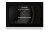 TOUCH version of audio multimedia device, for home automation integration, stereo amplifier, microphone, with integrated sources and player