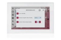 TOUCH version of audio multimedia device, for home automation integration, stereo amplifier, microphone, with integrated sources and player