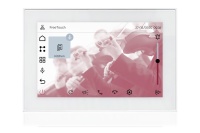 TOUCH version of audio multimedia device, for home automation integration, stereo amplifier, microphone, with integrated sources and player