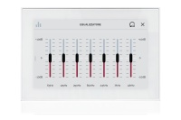 TOUCH version of audio multimedia device, for home automation integration, stereo amplifier, microphone, with integrated sources and player