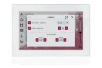 TOUCH version of audio multimedia device, for home automation integration, stereo amplifier, microphone, with integrated sources and player