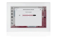 TOUCH version of audio multimedia device, for home automation integration, stereo amplifier, microphone, with integrated sources and player