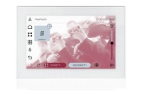 TOUCH version of audio multimedia device, for home automation integration, stereo amplifier, microphone, with integrated sources and player