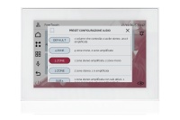 TOUCH version of audio multimedia device, for home automation integration, stereo amplifier, microphone, with integrated sources and player