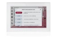 TOUCH version of audio multimedia device, for home automation integration, stereo amplifier, microphone, with integrated sources and player