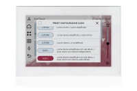 TOUCH version of audio multimedia device, for home automation integration, stereo amplifier, microphone, with integrated sources and player