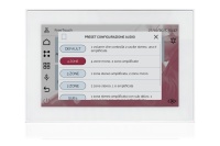 TOUCH version of audio multimedia device, for home automation integration, stereo amplifier, microphone, with integrated sources and player